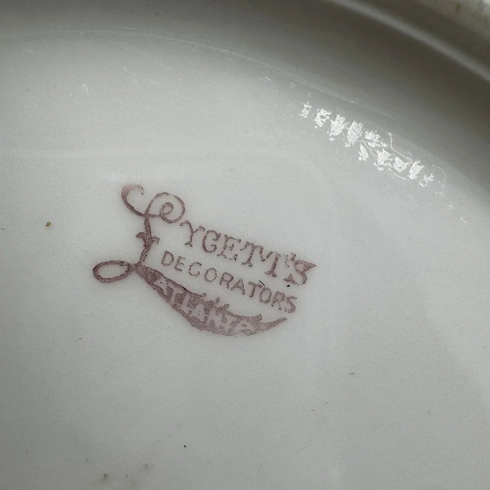 Antique 1909 Set 4 La Seynie P&P Limoges Plates Lycetts Decorators Gold Monogram